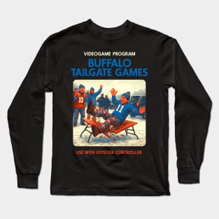 Buffalo Tailgate Games Retro Videogame Cartridge Art Long Sleeve T-Shirt